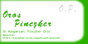 oros pinczker business card